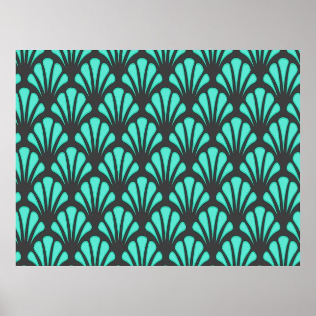 Art Deco Muschel Form Poster (Vorne)