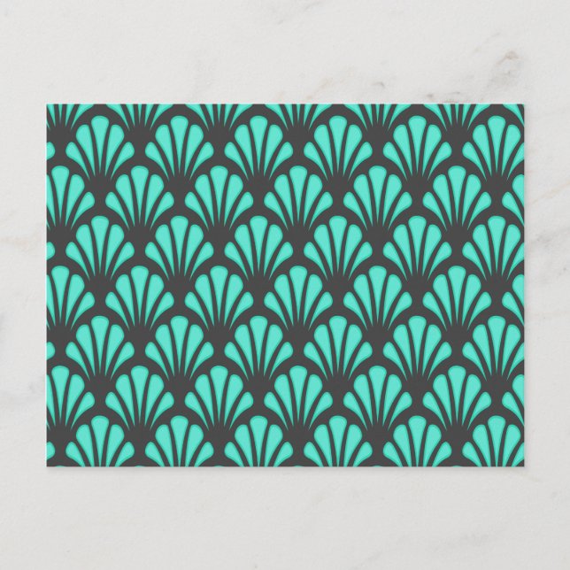 Art Deco Muschel Form Postkarte (Vorderseite)