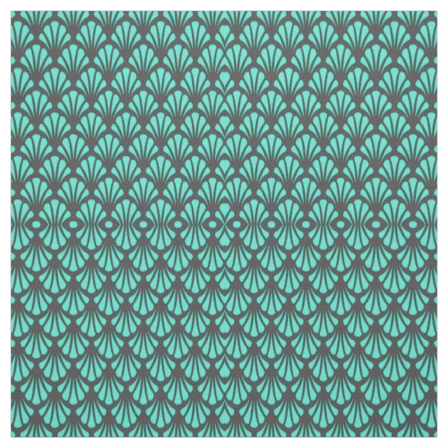 Art Deco Muschel Form Stoff (Muster)