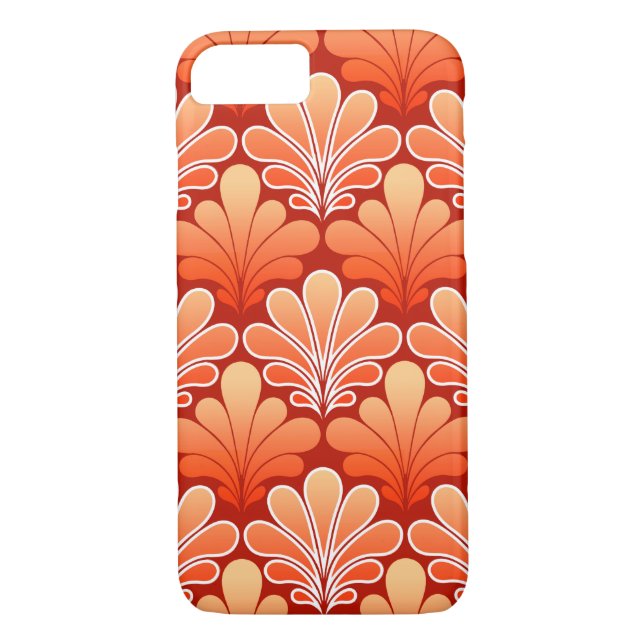 Art Deco Muschel Muster, Mandarin Orange Case-Mate iPhone Hülle (Rückseite)