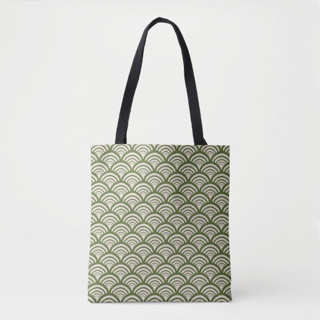 Art Deco Muschelgewölbe Olivgrün (Vorderseite)