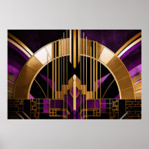 Art Deco Music Hall, Lila, Gold, Black