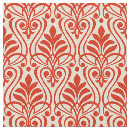 Art Deco Muster 01 - Dali's Red on Off-White Stoff