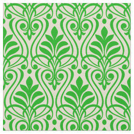 Art-Deco-Muster 01 - Dunkles Lime Green auf Off-Wh Stoff