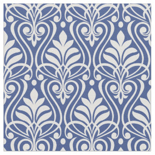 Art Deco Muster 01 - Hellrosa auf preußisch blau Stoff