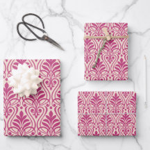 Art Deco Muster 01 - Himbeerrosa auf hellrosa