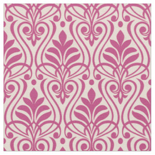 Art Deco Muster 01 - Himbeerrosa auf hellrosa Stoff