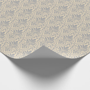 Art Deco Muster 01 - Spanisches Grau auf Off-White Geschenkpapier