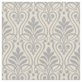 Art Deco Muster 01 - Spanisches Grau auf Off-White Stoff