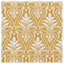 Art Deco Muster 01 - Weiß auf Deko Gold 2 Stoff