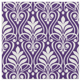 Art Deco Muster 01 - White on Cadbury Lila Stoff