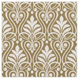 Art Deco Muster 01 - White on Gold Fusion Stoff