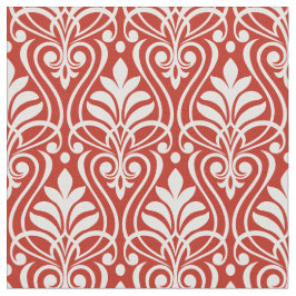 Art Deco Muster 01 - White on Persian Red Stoff
