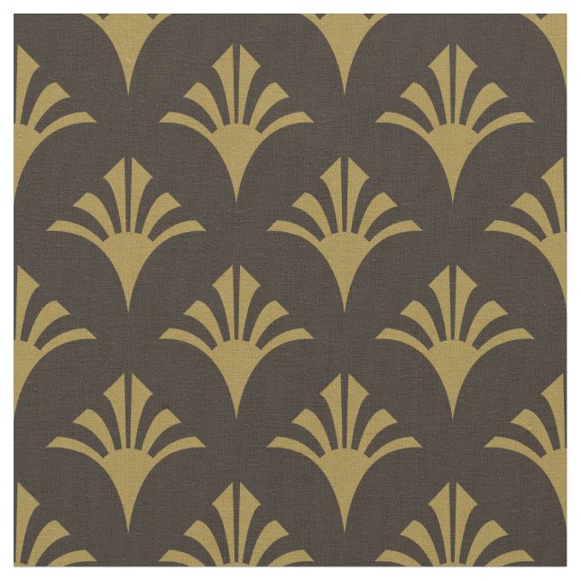 Art Deco Muster 02 - Deko Gold auf Deko Black Stoff (Nahaufnahme)