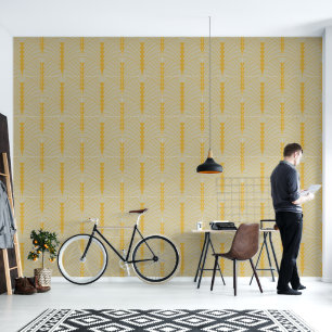 Art Deco Muster 03 - Deko Gold auf Off-White Tapete