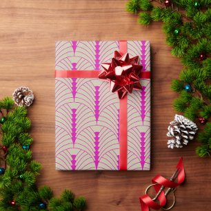 Art Deco-Muster 03 - Fettes Magenta auf Off-White Geschenkpapier