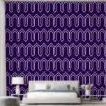 Art Deco Muster 05 - White on Cadbury Lila Tapete<br><div class="desc">Art Deco Muster 05 - White on Cadbury Lila</div>