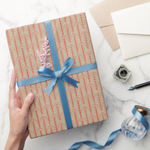 Art Deco Muster 06 - Dalis Rot auf Off-White Geschenkpapier