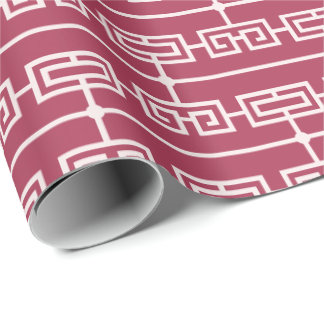 Art Deco Muster 09 - Hellrosa auf Himbeerrosa Geschenkpapier