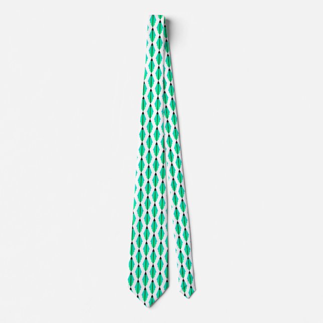 Art Deco Muster 3 in Aqua Krawatte (Vorderseite)