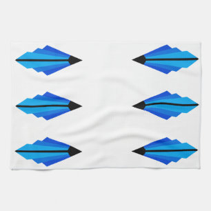 Art Deco Muster 3 in Blau Geschirrtuch