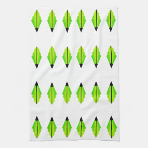 Art Deco-Muster 3 in Hellgrün und Limette Geschirr Geschirrtuch