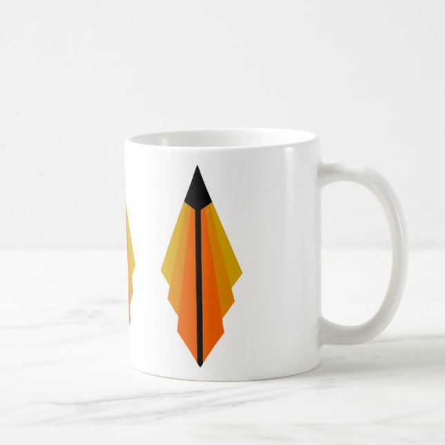 Art Deco Muster 3 in Orange Tasse (Rechts)
