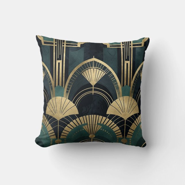 Art-Deco-Muster 7 Print - Throw Pillow Kissen (Vorderseite)