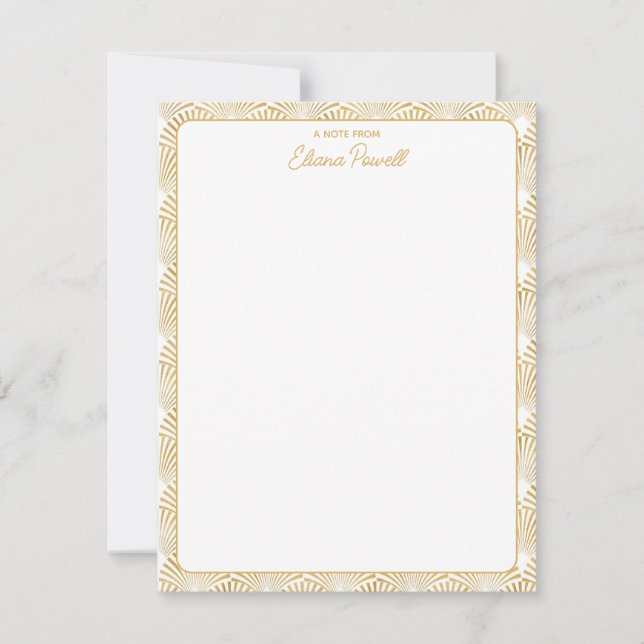 Art Deco Muster Elegante Gatsby Custom Stationery Mitteilungskarte (Vorderseite)
