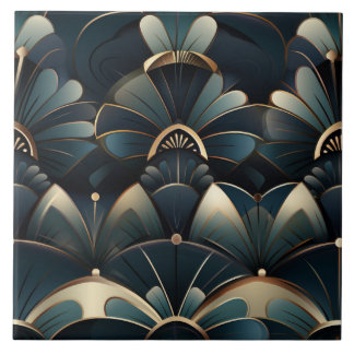 Art-Deco-Muster, Golddetails, Featherdesign Fliese