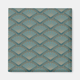 Art-Déco-Muster in aquamariner Farbe Magnet