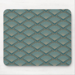 Art-Déco-Muster in aquamariner Farbe Mousepad