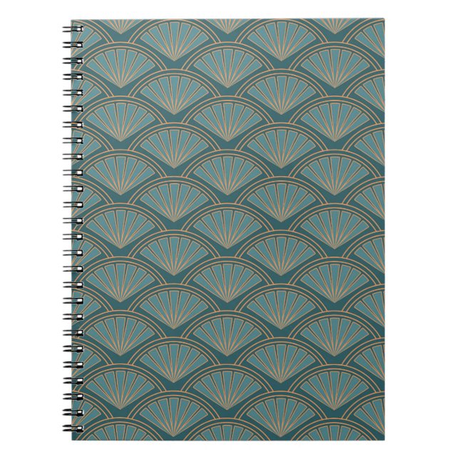 Art-Déco-Muster in aquamariner Farbe Notizblock (Vorderseite)