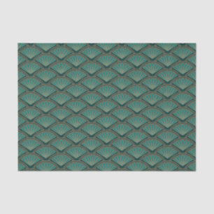Art-Déco-Muster in aquamariner grüner Farbe Seidenpapier
