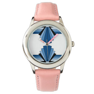 Art Deco Muster in der Blues Armbanduhr