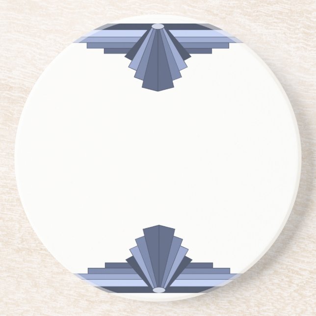 Art-Deco-Muster in Grau-Blues Untersetzer (Vorne)