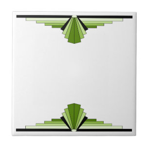 Art-Déco-Muster in Grün Fliese