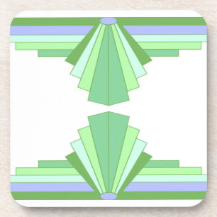 Art-Deco-Muster in grün und Lila Getränkeuntersetzer