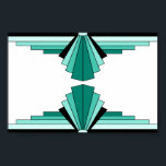 Art Deco Muster in Grüntönen Poster<br><div class="desc">Dieses Muster basiert auf klassischen Deko-Formen.</div>