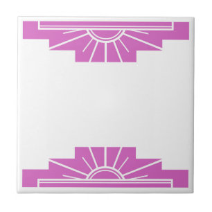 Art Deco Muster in kräftigem Rosa Fliese