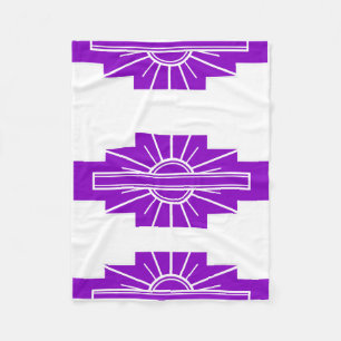 Art Deco Muster in Lila Fleecedecke