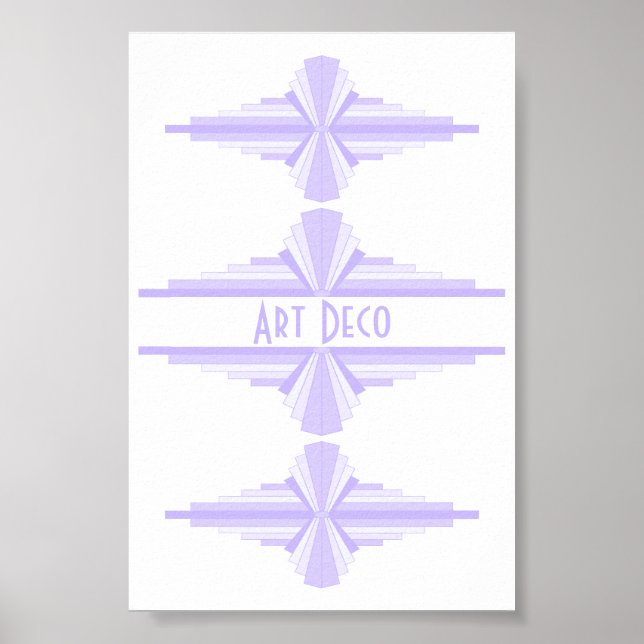 Art Deco Muster in Lila Poster (Vorne)