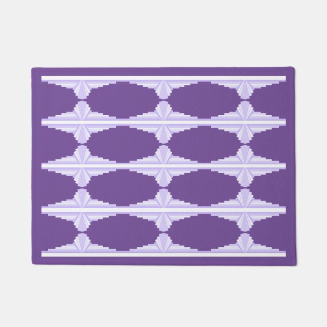 Art Deco Muster in Lilac Fußmatte (Vorderseite)