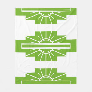 Art Deco Muster in Limon Fleecedecke