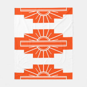 Art Deco Muster in Orange Fleecedecke