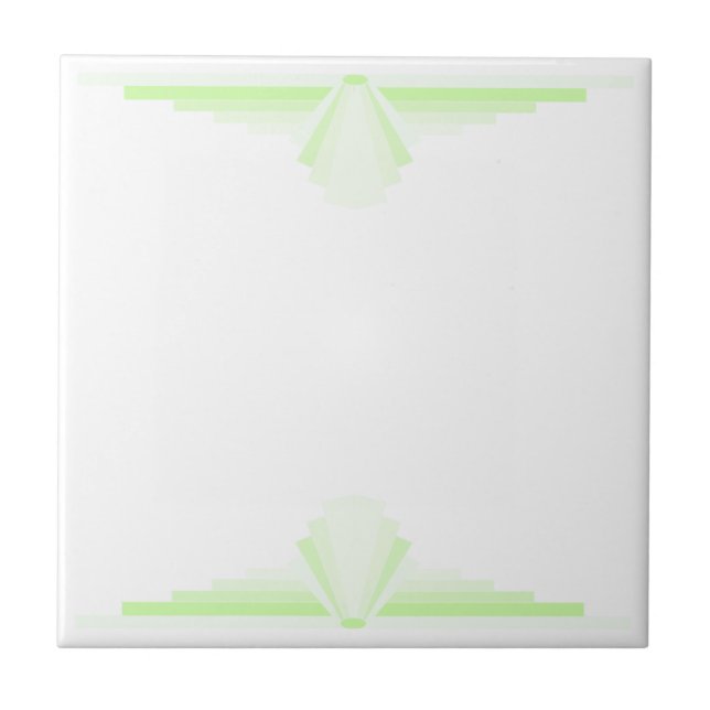 Art Deco Muster in Pastel Green Fliese (Vorderseite)