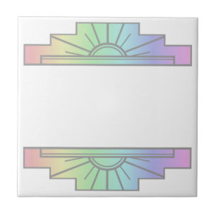 Art Deco Muster in Pastell Fliese