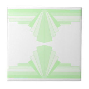 Art Deco Muster in Pastellgrün Fliese
