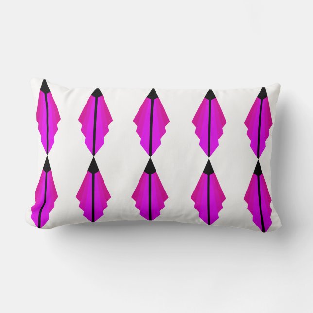 Art Deco Muster in Pinks Lendenkissen (Vorderseite)