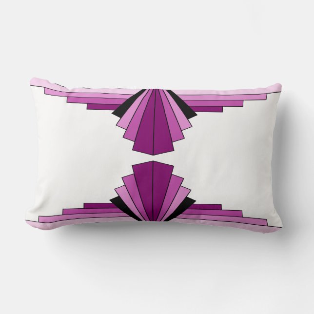 Art Deco Muster in Pinks Lendenkissen (Vorderseite)